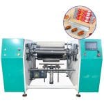 2 shafts semi auto aluminum foil rewinding machine