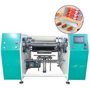 2 shafts semi auto aluminum foil rewinding machine