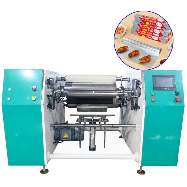 2 shafts semi auto aluminum foil rewinding machine