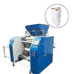 single shaft stretch film rewinding machine