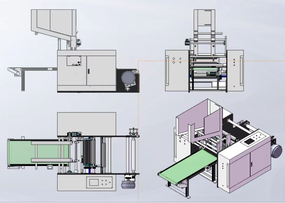 hss 450 automatic 6 shafts aluminum foil rewinding machine
